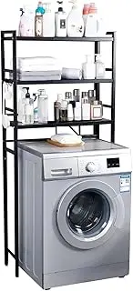 KITment Expandable Over The Toilet Storage Shelf, 3 Tier Over Toilet Organiser Rack, Over Laundry Washing Machine Shelves, Adjustable Freestanding Stainless Steel Bathroom Organizer