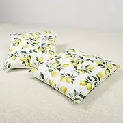 W3401800 Floor Cushion Cover, Meisenban Stylish, 100% Cotton, Scandinavian, Lemon, Yellow, Fruit Pattern, Style Decor, 21.7 x 23.2 inches (55 x 59 cm)