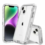 For Apple iPhone 14 Transparent Defender Slim Polycarbonate Case Cover (Clear)