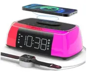 Alarm Clock with Wireless Charging, Digital Loud Alarm Clock with Sound