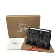 Christian Louboutin KIOS CL Signature Metallic Monogram Print Leather Card Case