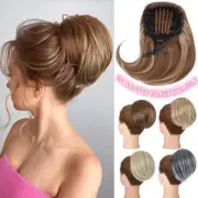 Comb Clip Bun Hair Extension Short Drawstring Ponytail Hairpiece Chignon Updo