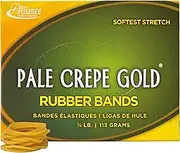 Alliance Rubber 20129 Pale Crepe Gold Rubber Bands Size #12, 1/4 lb Box Contains Approx. 962 Bands (1 3/4" x 1/16", Golden Crepe)
