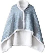 [SUOYUANJIE] Warm Shoulder Shawl Cape,Spring and Autumn Warm Soft Flannel Blanket Wearable Shawl Cape Napping Shawl Blanket for Women