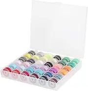 Fdit 36 Pcs Sewing Thread Kit, Bobbins and Sewing Threads Assorted Colors Bobbin Thread with Storage Plastic Case for Sewing Machine