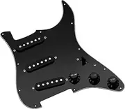 Generic Guitar Pickguard Scratchplate PVC Part Professional Repairing Easy Installation Replacement Portable Prewired Backplate, Black