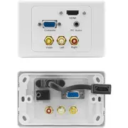 PRO2 PRO1310 HDMI VGA Composite AV PC Audio Wall Plate 1X HDMI Socket On Flexible Lead HDMI VGA