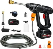 JNNQI Portable Cordless High-Pressure Washer with 6-in-1 Nozzle, 5M Hose, Soap Bottle, Tool Kit, Unlimited Water Sources, Suitable for Car Washing, Wall Cleaning, Floor Cleaning and Garden Irrigation.