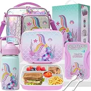 Children's Lunch Box with 5 Compartments, Lunch Box & Drinking Bottle, Lunch Box Children, Leak-Proof Bento Box, Children's Lunch Box for Nursery and School