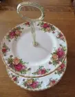 Vintage Royal Albert Old Country Roses 2 Tier Cookie Holder