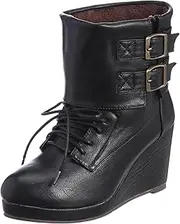 Jelly Beans 111-104 Double Belt Wedge Boots
