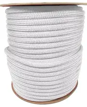 ANCHOR ROPE DOCK LINE 1/2" X 350' DOUBLE BRAIDED 100% NYLON WHITE MADE IN USA