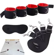 Unisex Restraints Bandage Wrist Set Handcuff Ankle cuff Blindfold Set Slaver