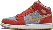 [Nike] Jordan Youth Jordan 1 Mid SE GS DM4384 600 Denim/Red Suede - Size 7Y