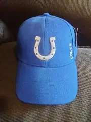 Indianapolis Colts Hat Blue Logo MVP Strapback Horseshoe Adjustable Cleaned NFL