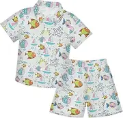 [Caihoyu] Baby-boys Toddler Short Sleeve Button Down Shirt Shorts Gentleman Outfits Toddler Boy Clothes Summer Outfit