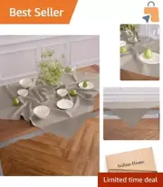 Elegant 52x52 Natural Linen Tablecloth - Classic Hemstitch, Machine Washable