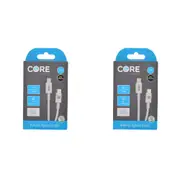 2PK Core 8-Pin to USB-C Cable Charging Cord 2m For Apple iPhone 14/13 White