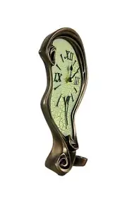 Things2Die4 Cool Bronze Finish Melted Mantel Clock Table Desk Dali