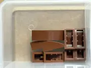 LEGO Parts - Reddish Brown Slope, Curved 3 x 1 - No 50950 - QTY 5
