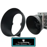 Dual 120mm to 10 Inch Max Fan Shroud Silencer ASIC Antminer IceRiver Goldshell