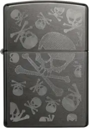 Zippo 28685 Skulls and Crossbones Gray Dusk
