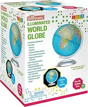 Illuminated Globe of the World with Stand | World Globe for Kids Learning with Build in LED Night Light | Light Up Earth Globe for Children | 8” Globe for Home, Desk, Classroom