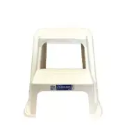 NNEDSZ Large Two Step Stool 41cm White Plastic Foot Stairs Step Ladder