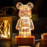 3D Fireworks Bear Night Light Colours Changing LED Luminous Table Lamp Gift
