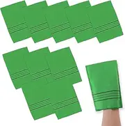 YUXIANLB 10Pcs Korean Exfoliating Mitt Italy Towel Asian Exfoliating Mitt Dual-Sided Exfoliating Glove Back and Body Exfoliating Washcloth for Dead Skin, Callus, Shower, Spa, Reusable(Green)