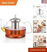 Elegant 1500ml Glass Teapot with Removable Infuser – Stovetop & Dishwasher Safe
