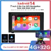 7" Android 14 Stereo Radio GPS Nav Head Unit FM 4+32GB For SAAB 9-3 93 2007-2011