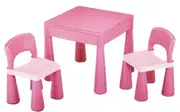 Super Kids Pink Table And Chairs With Block Top