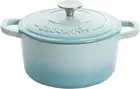 Artisan round Enameled Cast Iron Dutch Oven, 5-Quart, Aqua