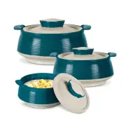 Milton Venice Inner Stainless Steel Insulated Casserole, Green, Set 3- Free Post