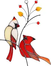 Sun Catchers Hanging Cardinals Birds Stained Ornament Stained Window Hangings Wall Decor Hanging Layout Room Decoration Home Decoration (Color : 2)
