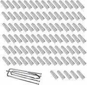 90PCS Stainless Steel Curtain Pleat Hooks,Drapery Hook and Pin for Pleated Drapes 4 Prongs Pinch Pleat Hook Clips,Traverse Pleater 4 End Curtain Hangers for Window Door Bathroom Curtain