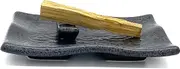TOBOHU Black Rectangle Ceramic Palo Santo Holder, palo Santo Holder Burner, Ceramic Holder for Palo Santo Sticks, Palo Santo Wood Incense Stick Holder, Palo Santo Burning Bowl