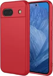 for Google Pixel 8A 5G Case, Ultra-Thin Fit Liquid Silicone Soft Anti-Bump, Scratch and Shockproof Protective Case with Microfiber Lining for Google Pixel 8A 5G, Red