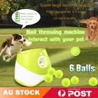 Auto Dog Ball Launcher Thrower Automatic Tennis Fetch Throwing Machine w/6 Balls