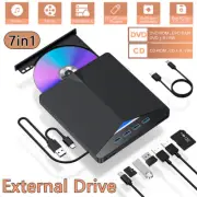 External Drive USB-C 3.0 Burner Player CD DVD Reader Writer PC Laptop Hub Slim