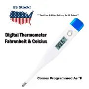 Medical Baby Adult Fever Digital LCD Thermometer - Kids Safe Mouth - Fahrenheit
