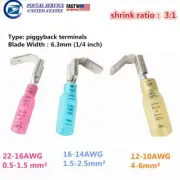 75/150pcs 3 Way 22-10AWG Wire Connectors Heat Shrink Piggyback Spade Terminals