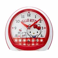 在飛比找樂天市場購物網優惠-小禮堂 Hello Kitty LED塑膠圓形鬧鐘 貪睡鬧鐘