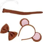 [LIFKOME] 5 Sets Animal Ears for Cosplay Monkey Cistume Animal Headband Tail Set Festival Costume