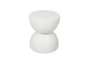 Levede Hourglass Terrazzo Side Table White 40CM