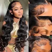 28 Inch Body Wave Lace Front Wigs Human Hair Pre Plucked 13x4 Frontal Wigs Hu...