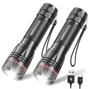 Rechargeable Flashlights High Lumens, 2 Pack 10H Long Lasting Super 2 PACK