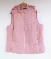 New Autograph Quilted Vest 20 Womens Thin Pink Roll Up Hood Lightweight RRP $129