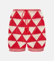 [Anna Kosturova] Anna Kosturova Malia crochet high-rise cotton shorts AU 16 multicoloured